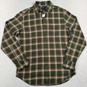 NWT‎ J. Crew Classic Flannel Shirt Men's Small Green Plaid L/S Button Up Outdoor